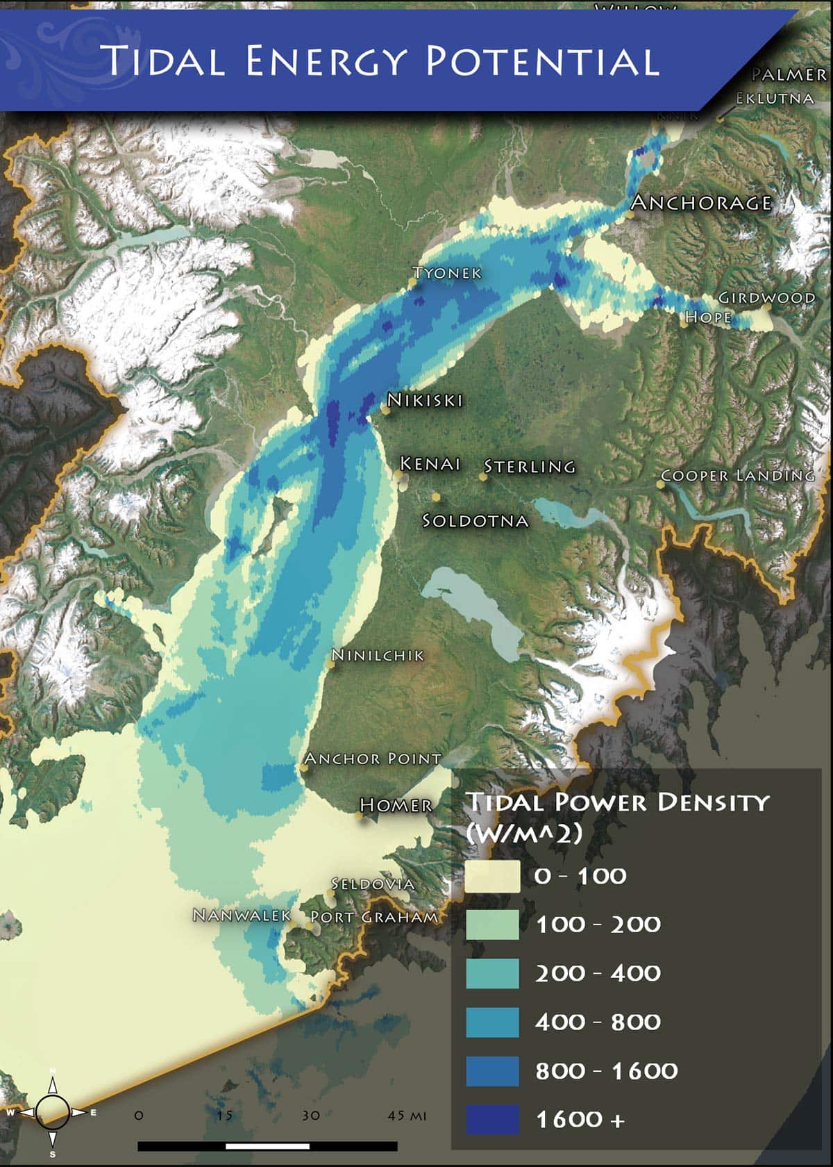 Tidal Energy Potential Map Tidal Energy Potential Map
